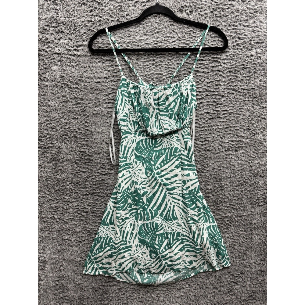 Minkpink Feeling Fresh Mini Sheath Dress Green White Crepe Square Neck Small